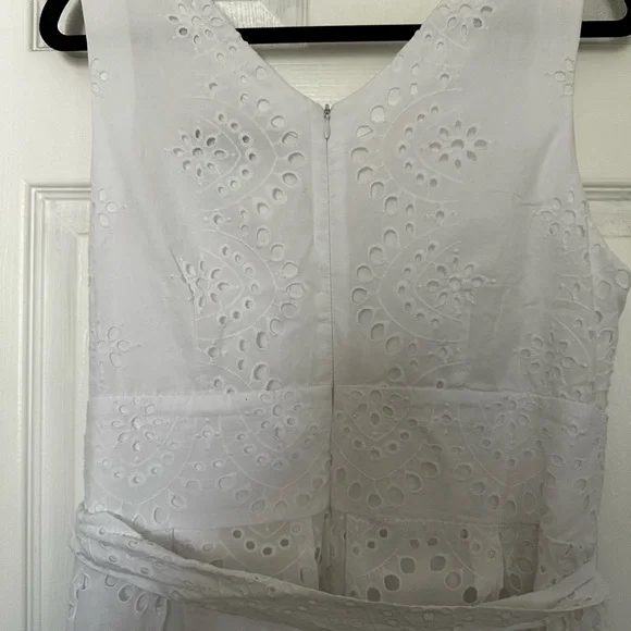 EUC Elegant White Eyelet Dress - Picture 5 of 7